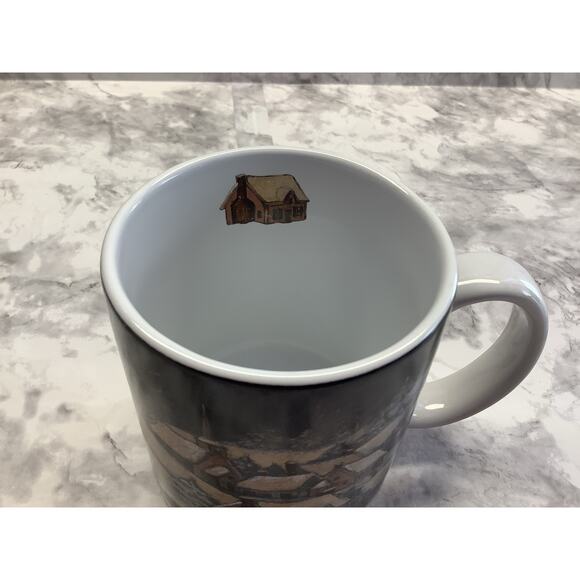 Lang & Wise Collector Mug  "The Visit" Charming Winter Village Scene - Preowned - Picture 4 of 6